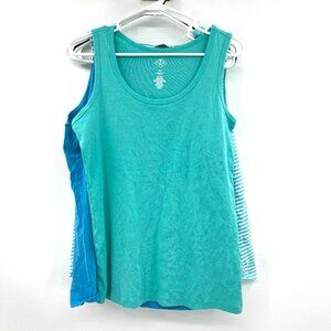 Lot of 4 Sleeveless Tank Tops Blue Aqua Women's Sizes XL/2XL